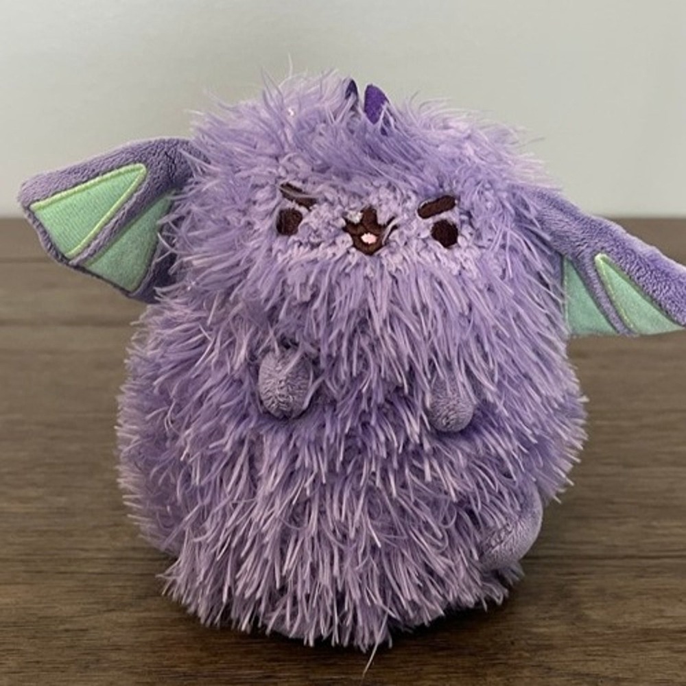 Pusheen Purple Dragon Plush Stuffed Animal Shaggy Wings Mythical Creature Toy